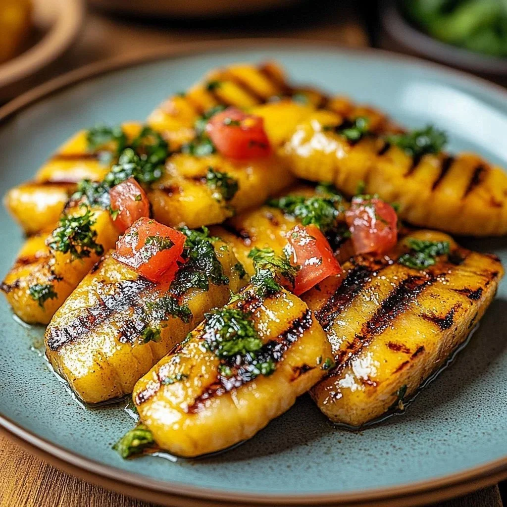 Baked Halloumi served with fresh tomatoes and thyme on a rustic platter
