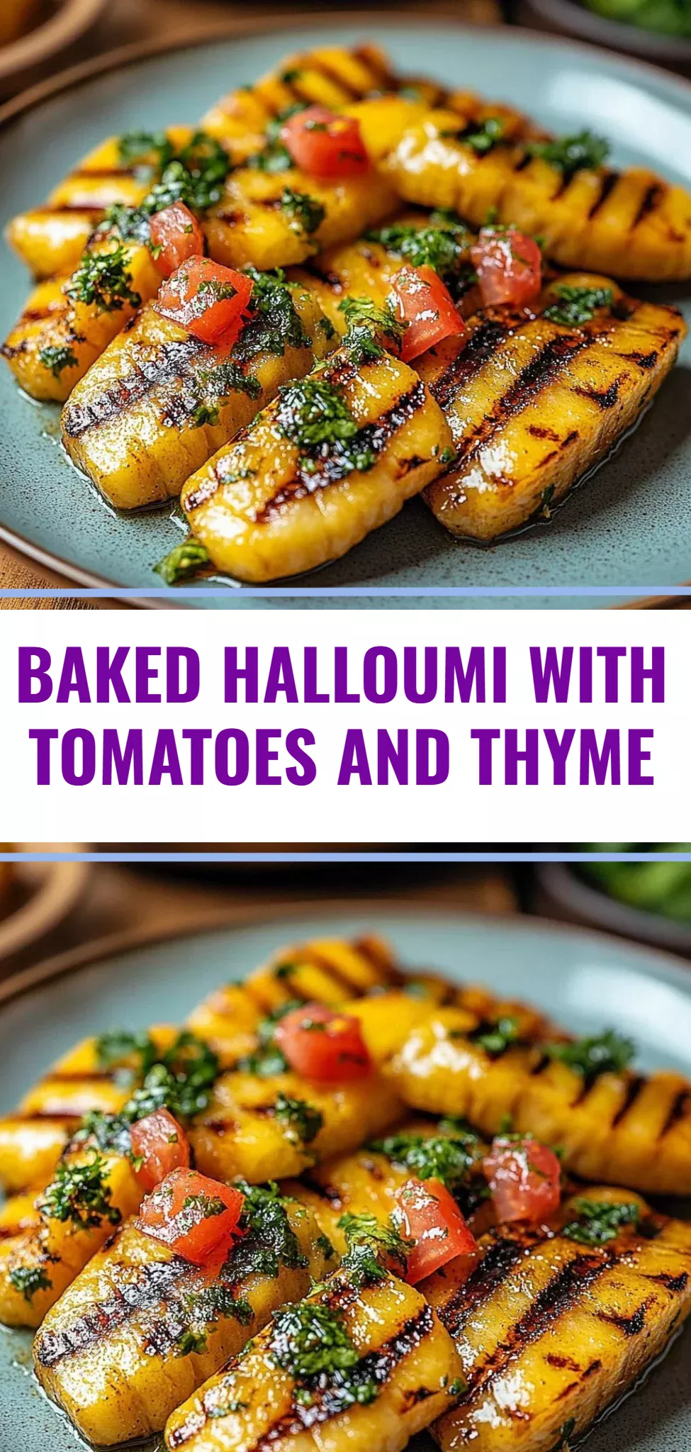 Baked Halloumi with Tomatoes and Thyme