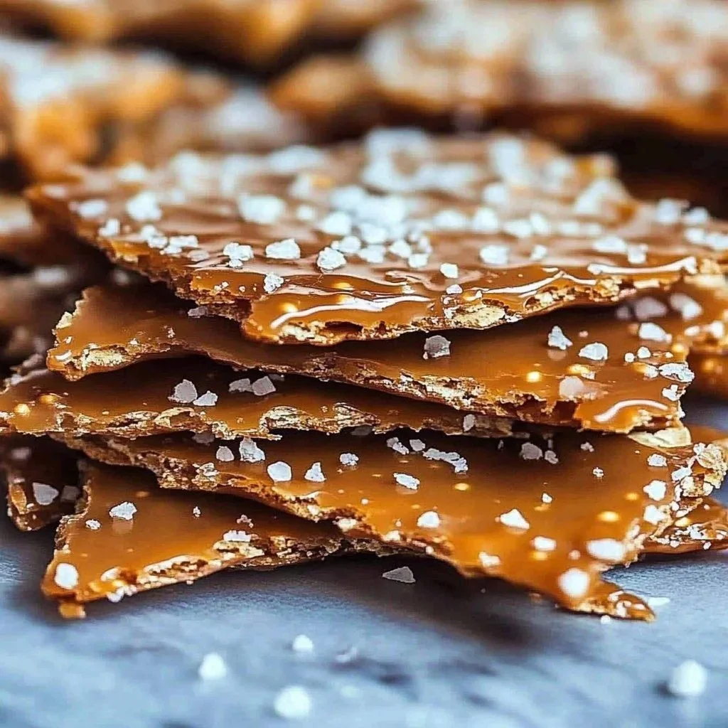 Delicious salted caramel pretzel bark with chocolate and sea salt.