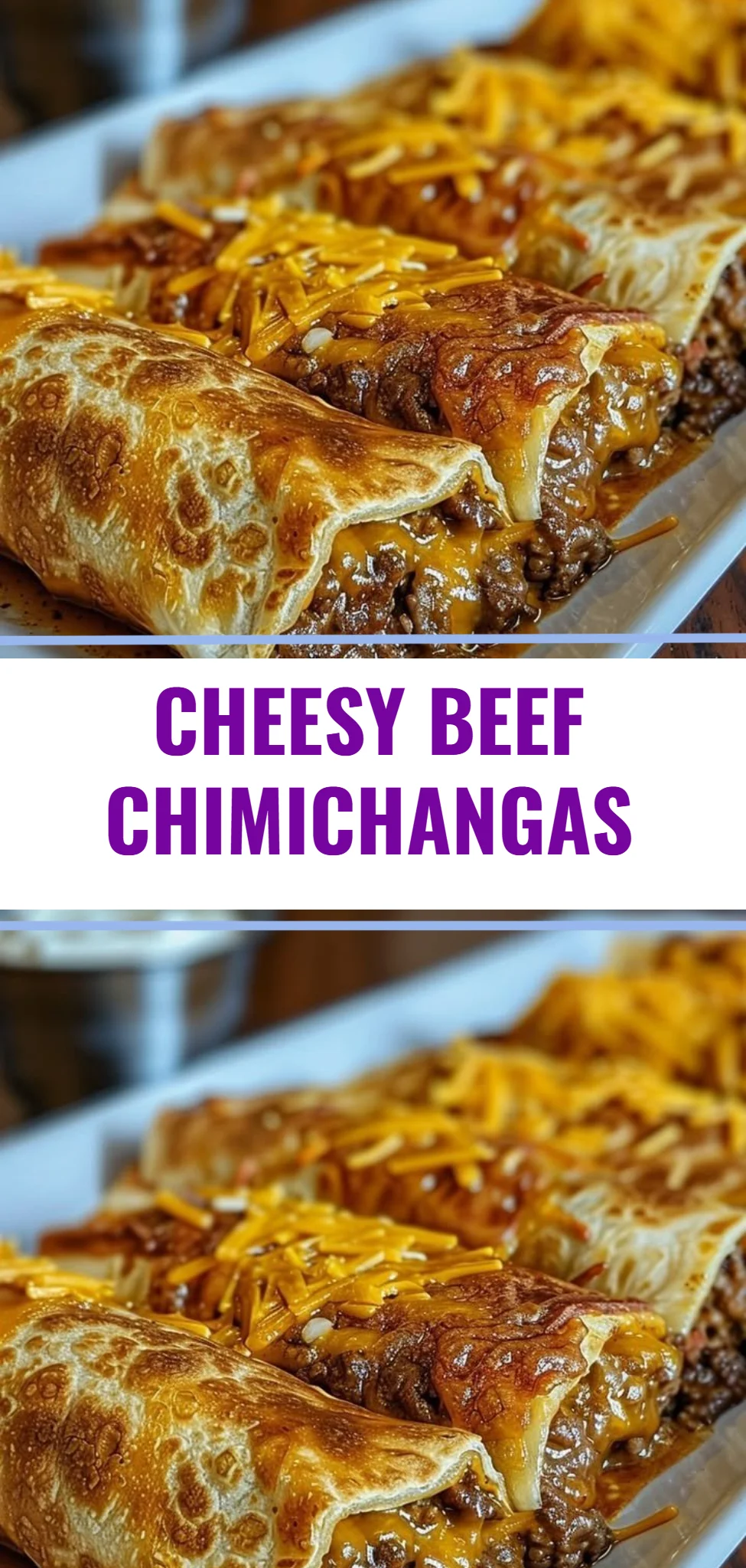 Cheesy Beef Chimichangas