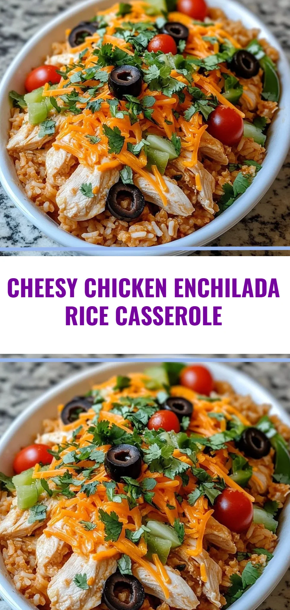 Cheesy Chicken Enchilada Rice Casserole