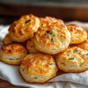 Freshly baked cheesy jalapeño cheddar biscuits on a wooden board