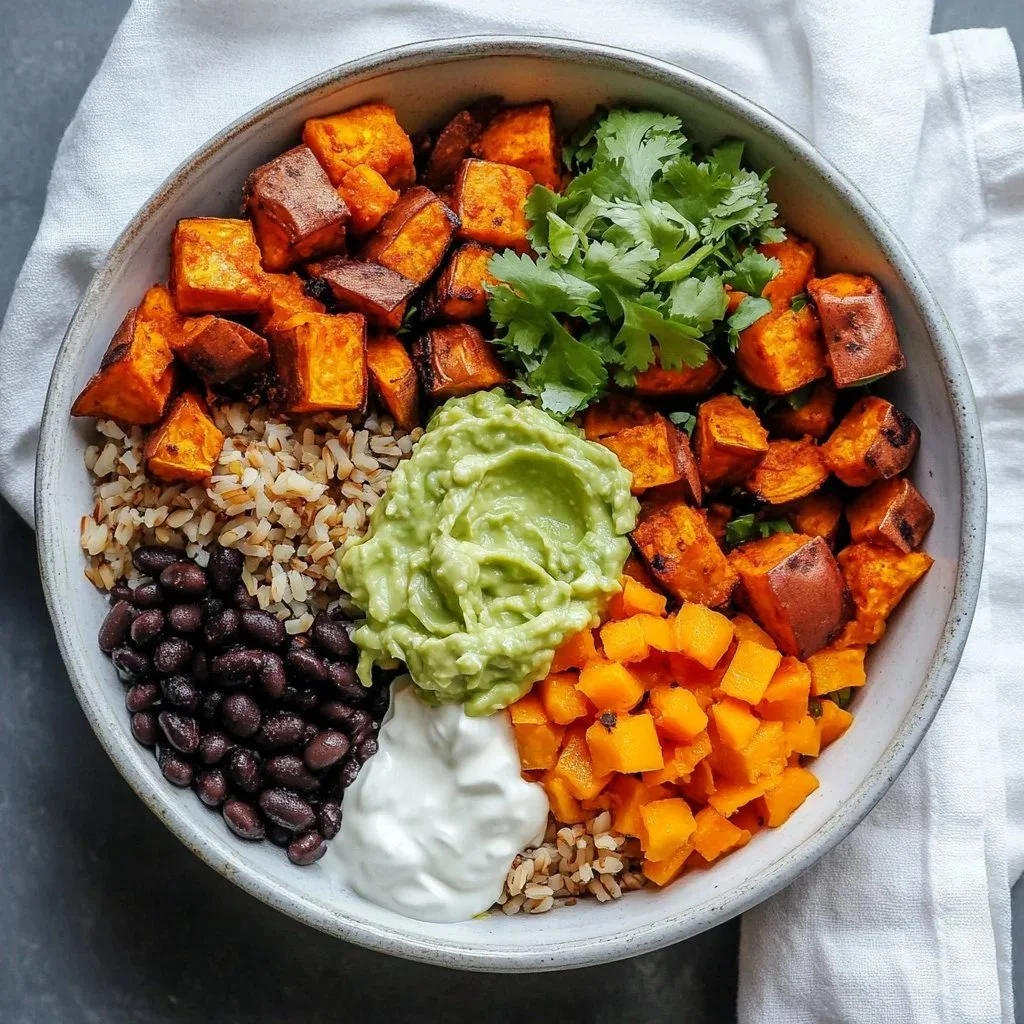 Chipotle Sweet Potato Bowl with vibrant ingredients and spices