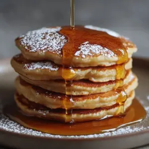 Churro-inspired Spanish pancakes topped with cinnamon and chocolate sauce