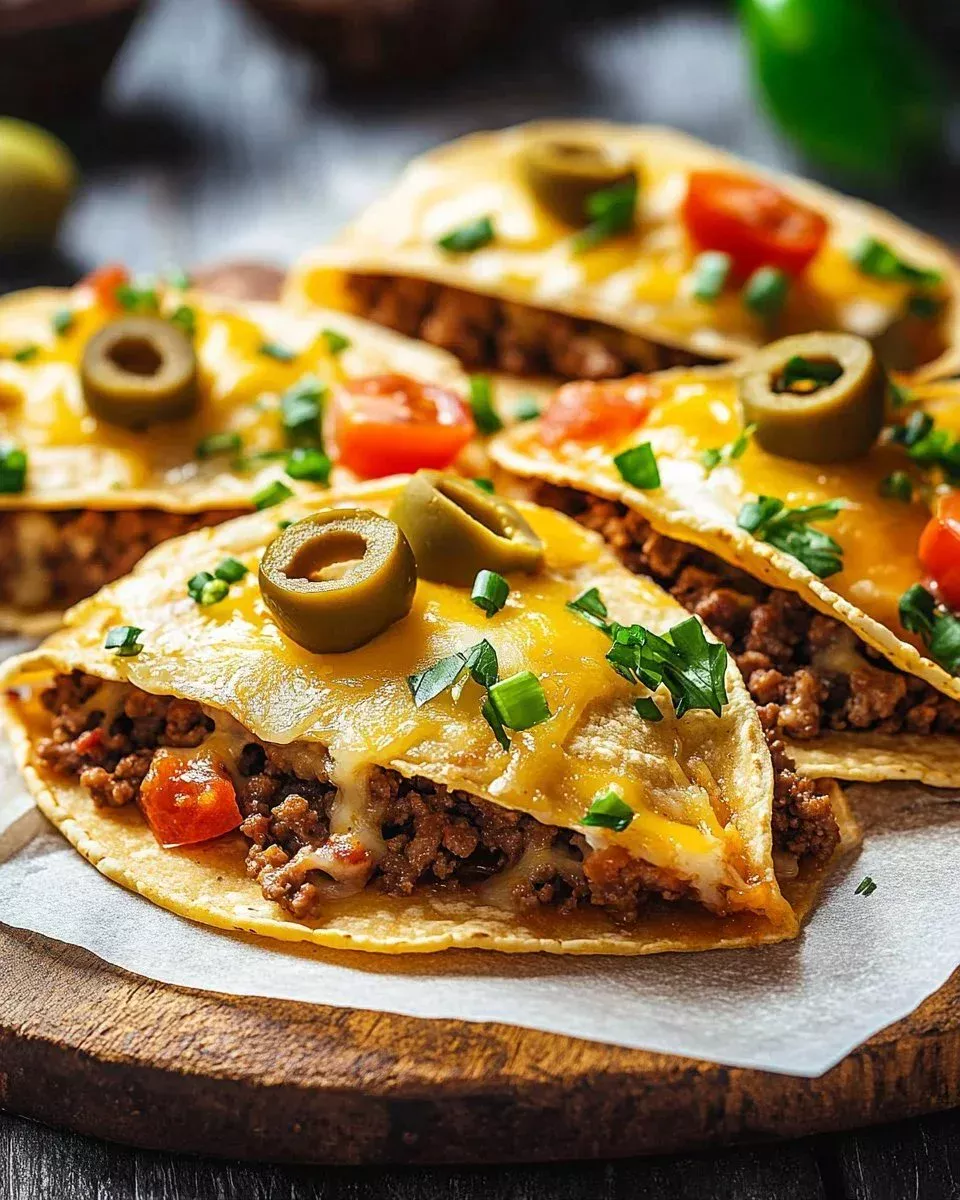 Homemade copycat Taco Bell Mexican pizza with toppings and tortilla crust.