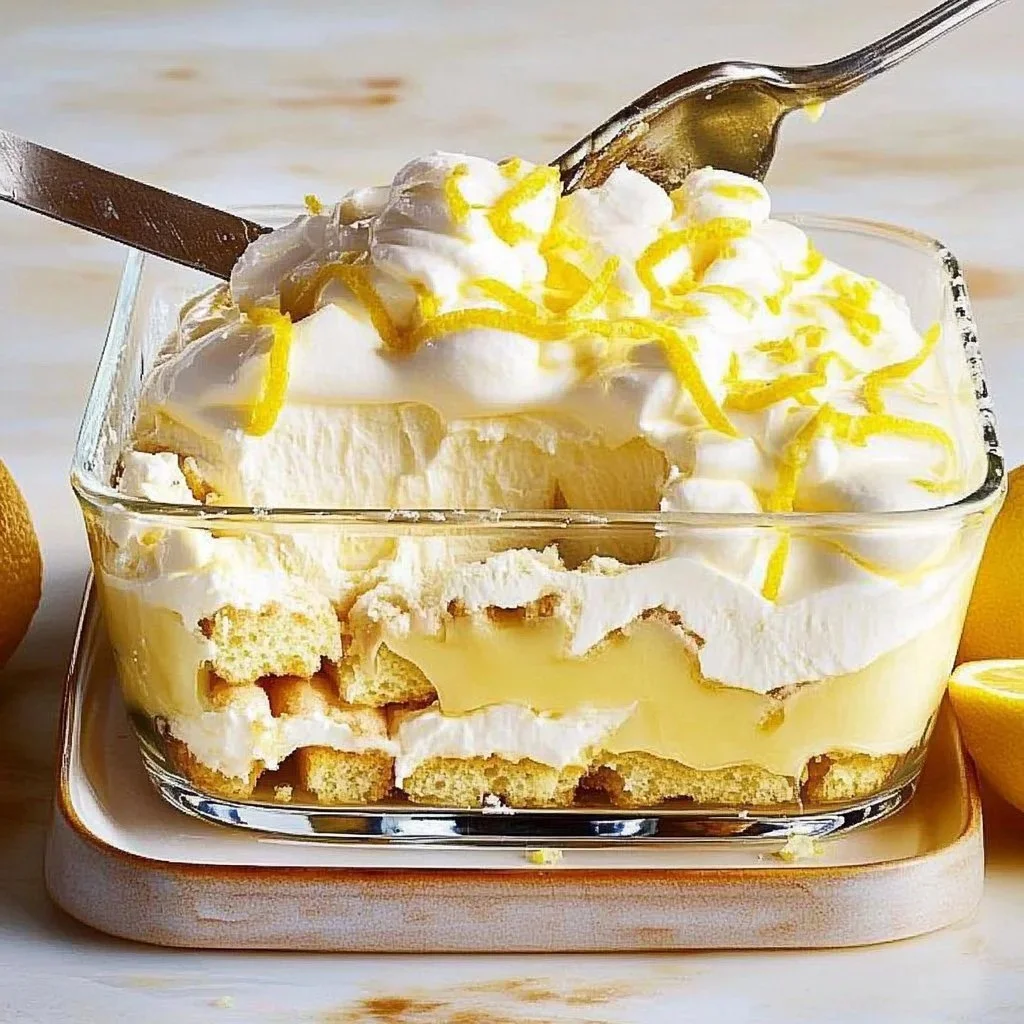 Creamy Limoncello Tiramisu dessert topped with citrus zest