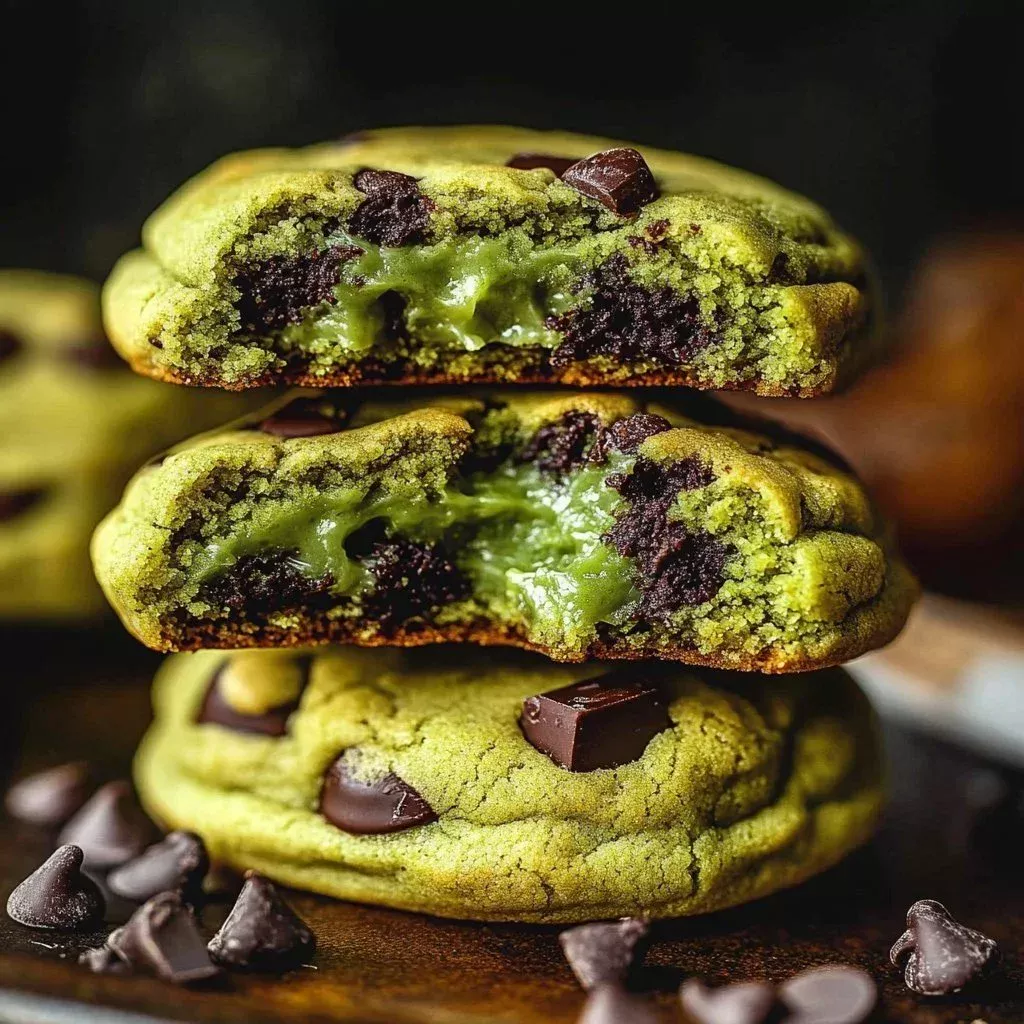 Creamy pistachio chocolate cookies with nuts and chocolate pieces