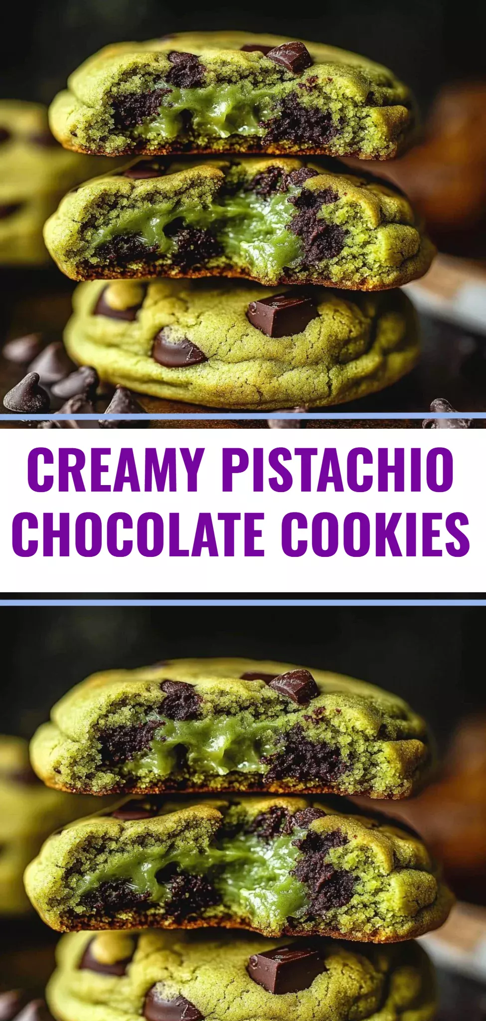 Creamy Pistachio Chocolate Cookies