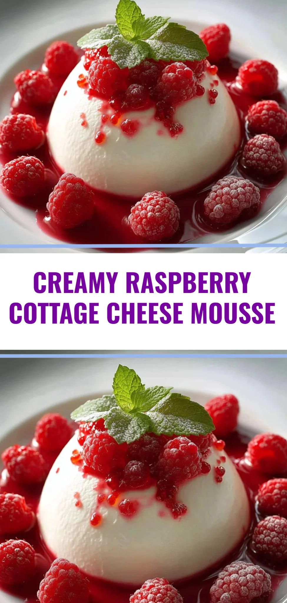 Creamy Raspberry Cottage Cheese Mousse