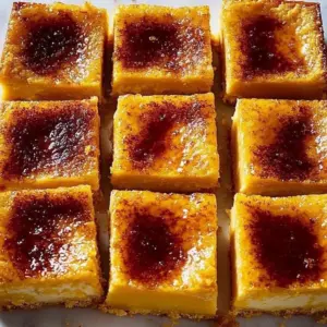 Creamy sweet potato brulee bars with a caramelized topping