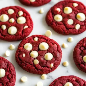 Delicious crimson velvet cookies with cream cheese frosting on a plate
