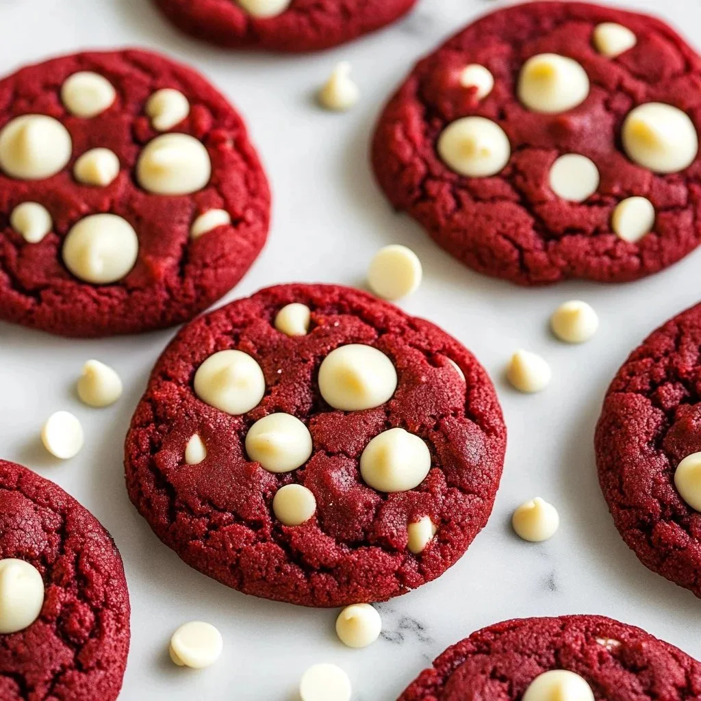 Delicious crimson velvet cookies with cream cheese frosting on a plate