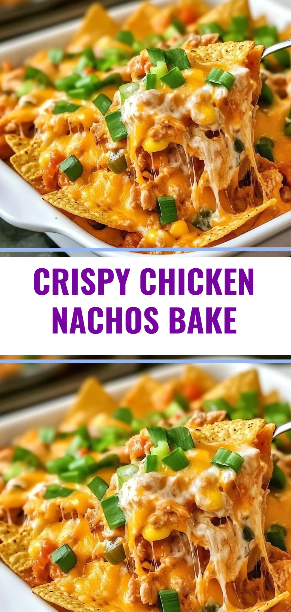 Crispy Chicken Nachos Bake