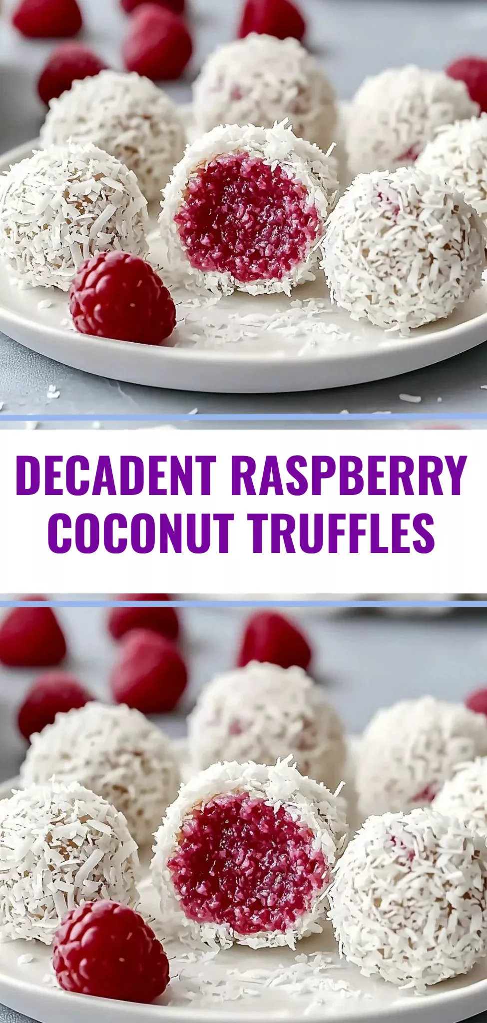Decadent Raspberry Coconut Truffles