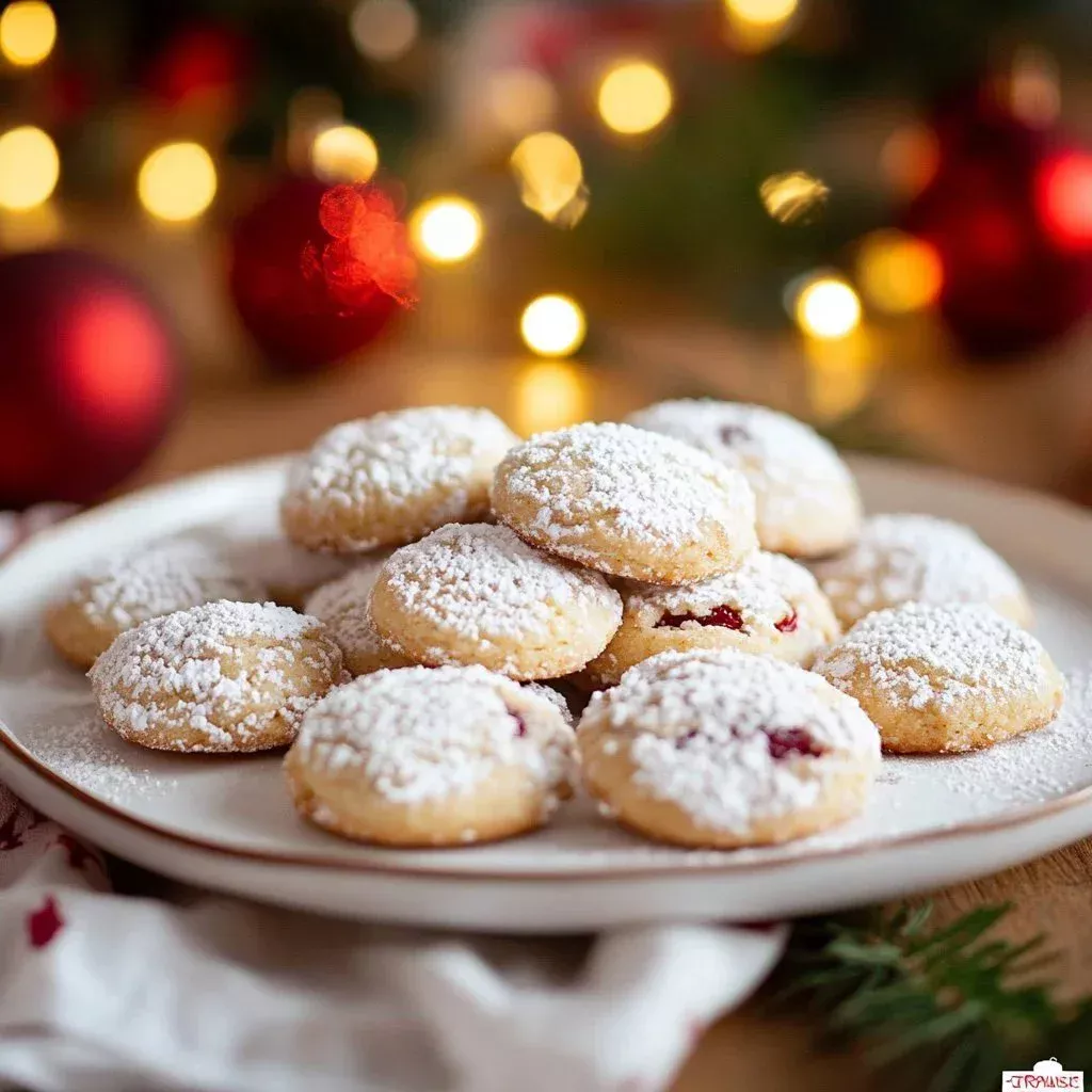 Freshly baked cherry walnut cookies on a cooling rack