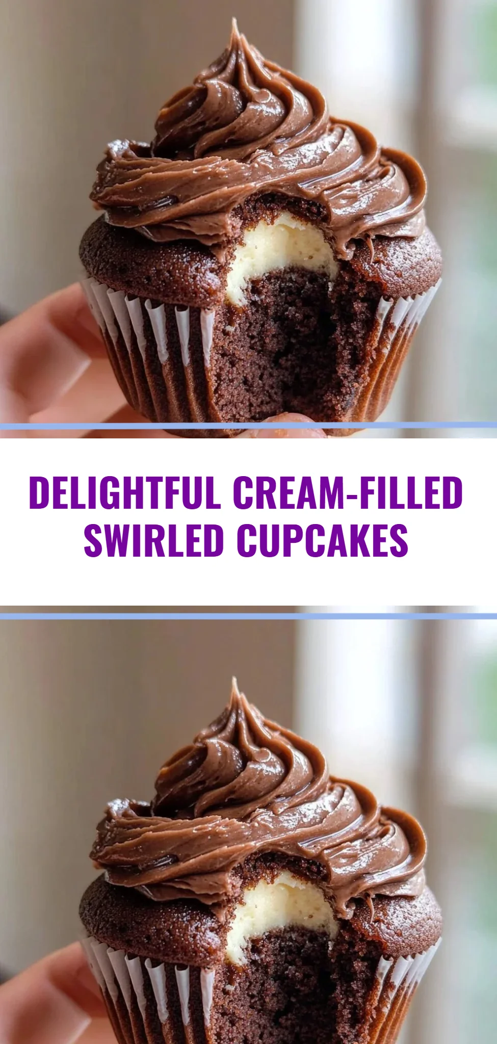 Delightful Cream-Filled Swirled Cupcakes
