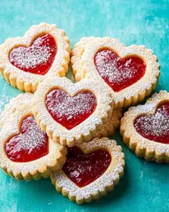 Delightful raspberry sandwich cookies on a decorative plate
