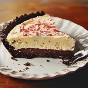 Frozen Peppermint Pattie Pie Delights dessert topped with chocolate and peppermint.