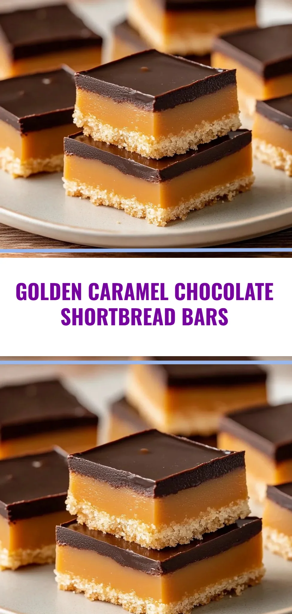 Golden Caramel Chocolate Shortbread Bars