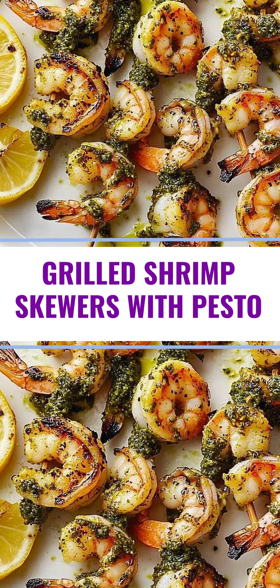 Grilled Shrimp Skewers with Pesto