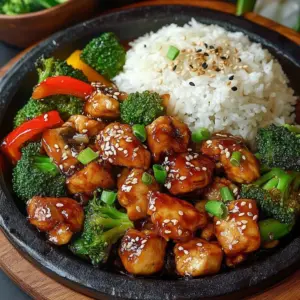Hibachi Chicken sizzling on a Blackstone griddle, ready to serve