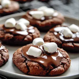 Delicious hot cocoa marshmallow cookies baked and ready to enjoy