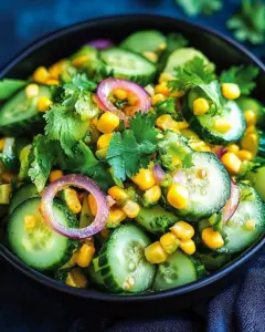 Mexican style cucumber salad with fresh ingredients and vibrant colors