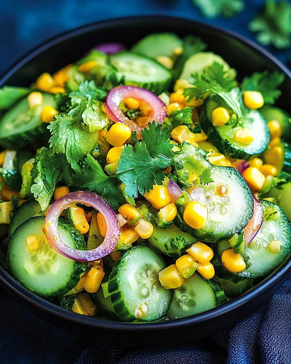 Mexican style cucumber salad with fresh ingredients and vibrant colors