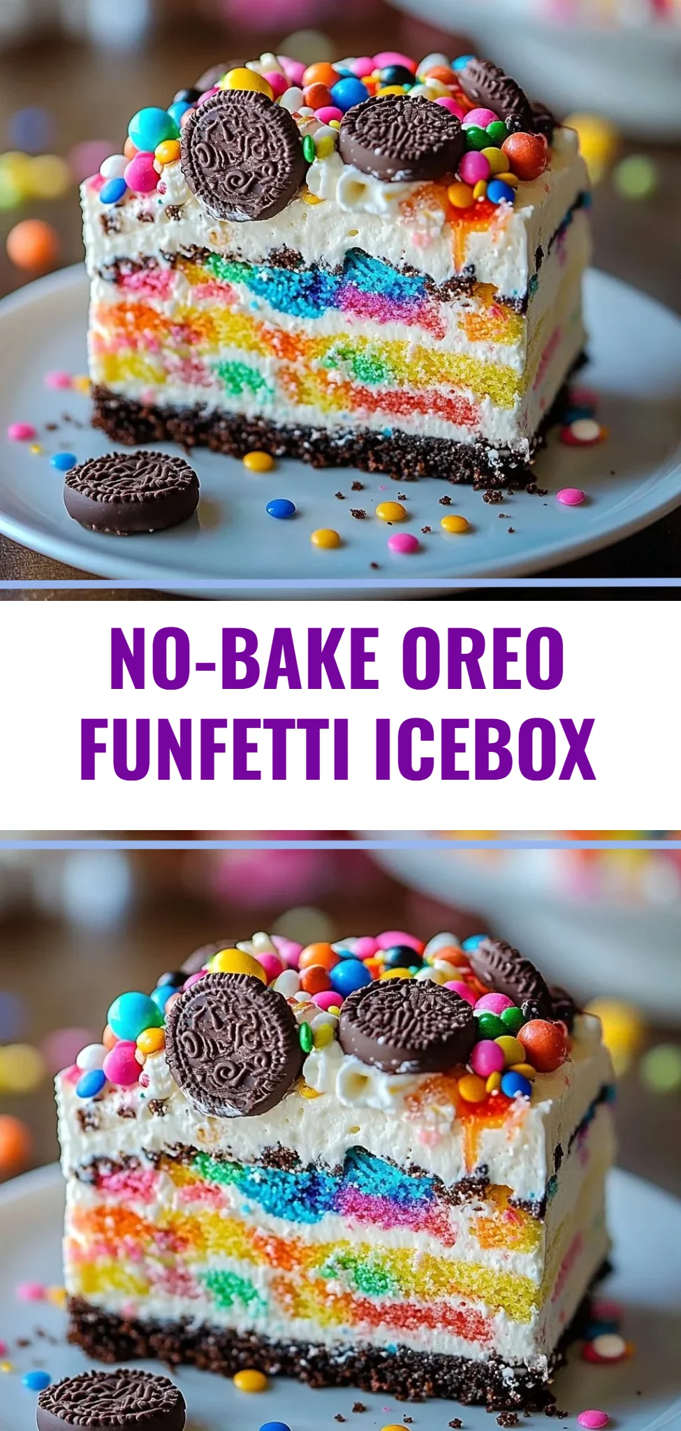 No-Bake Oreo Funfetti Icebox
