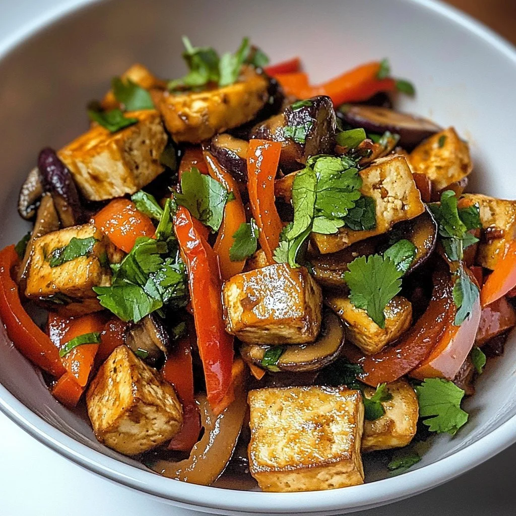 A vibrant plate of Nopalito Tofu Scramble featuring fresh vegetables.