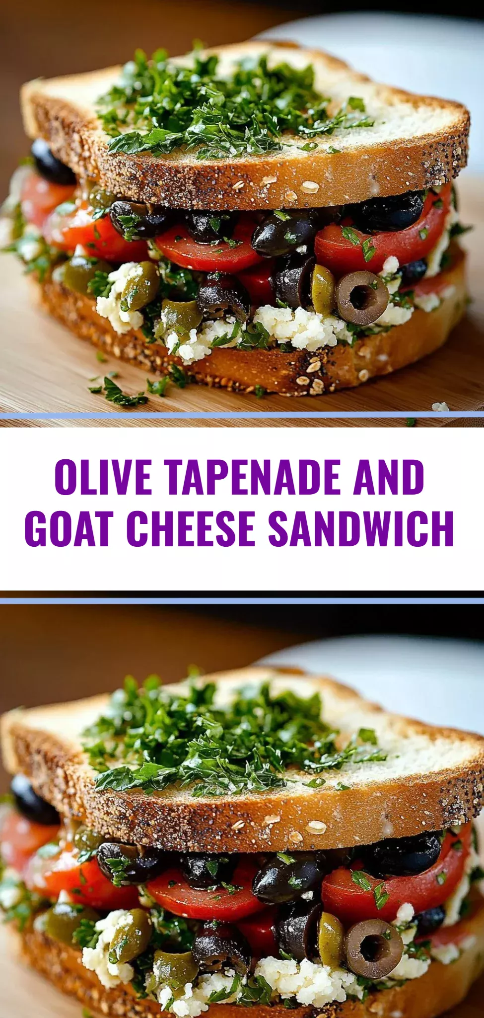 Olive Tapenade and Goat Cheese Sandwich