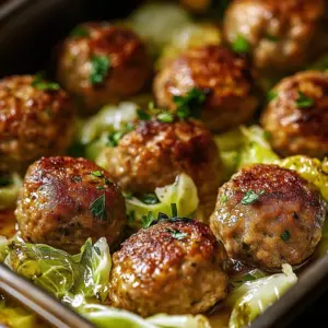 Oven-baked cabbage burgers on a plate garnished with fresh herbs