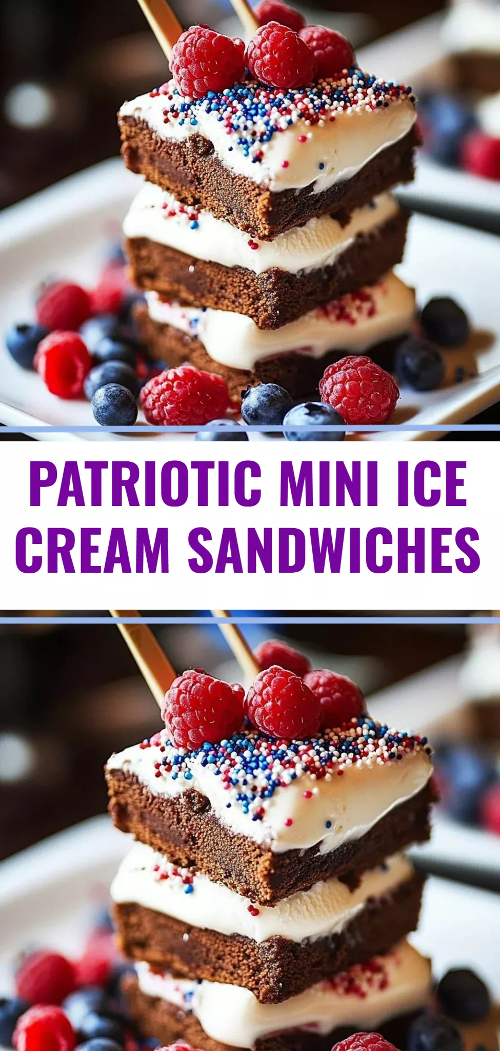 Patriotic Mini Ice Cream Sandwiches