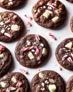 Delicious Peppermint Bark Cookies made with cake mix, perfect for the holidays.