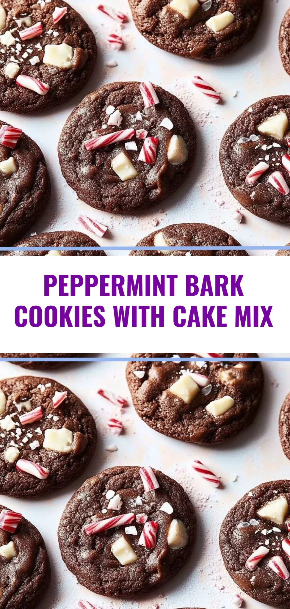 Peppermint Bark Cookies with Cake Mix