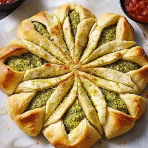 Pesto Pizza Stuffed Star Bread, a unique and delightful twist on traditional pizza.