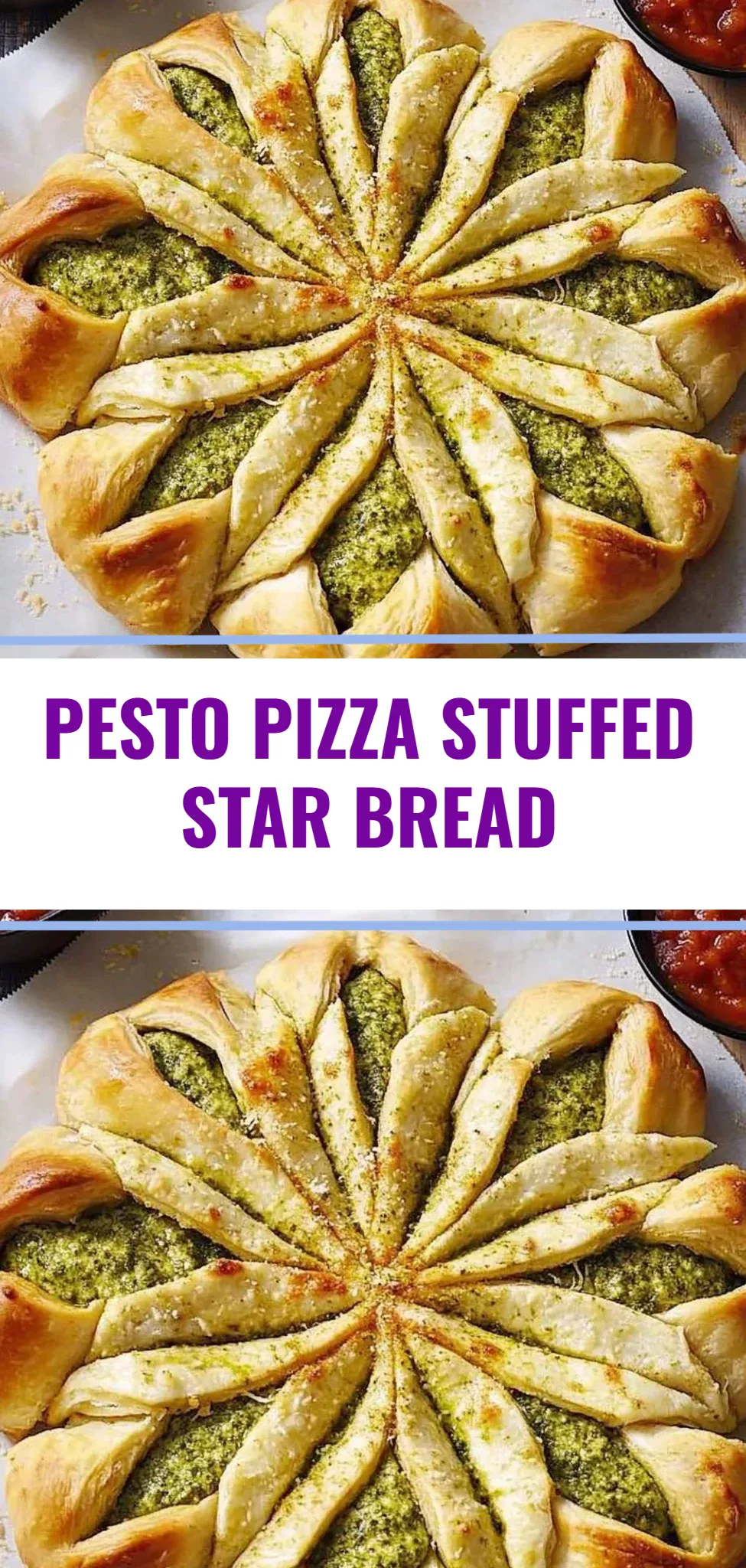 Pesto Pizza Stuffed Star Bread