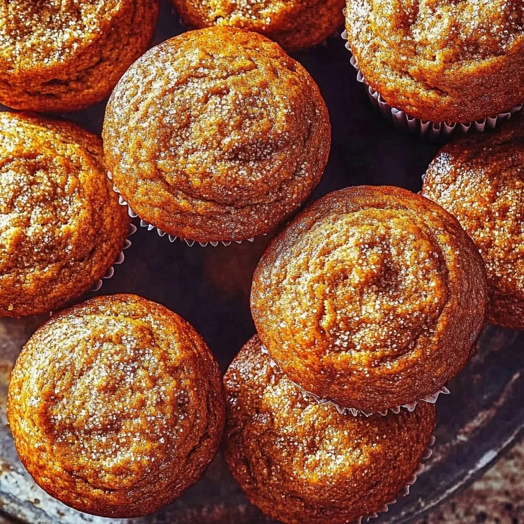 Freshly baked pumpkin muffins with a sprinkle of cinnamon on top