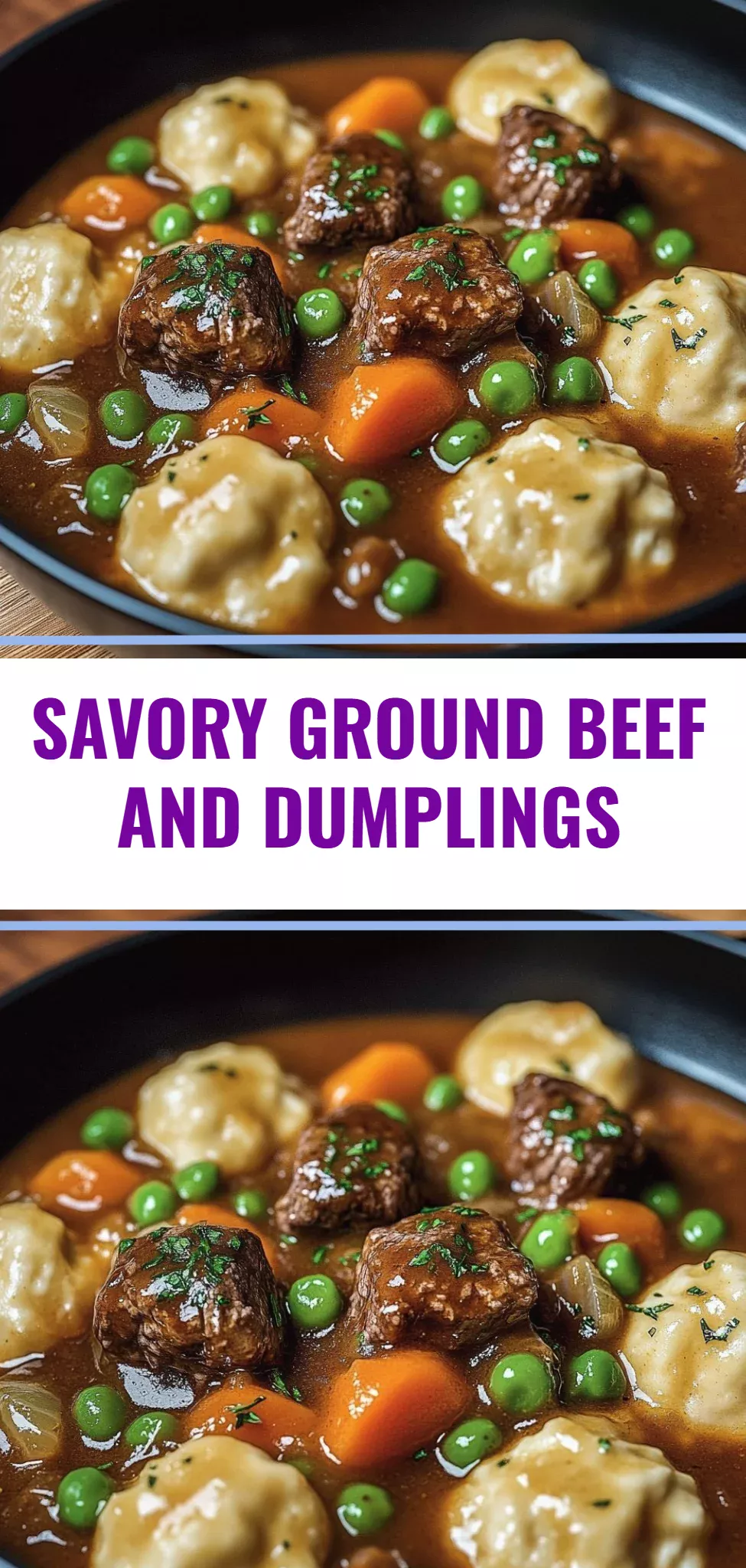 Savory Ground Beef and Dumplings