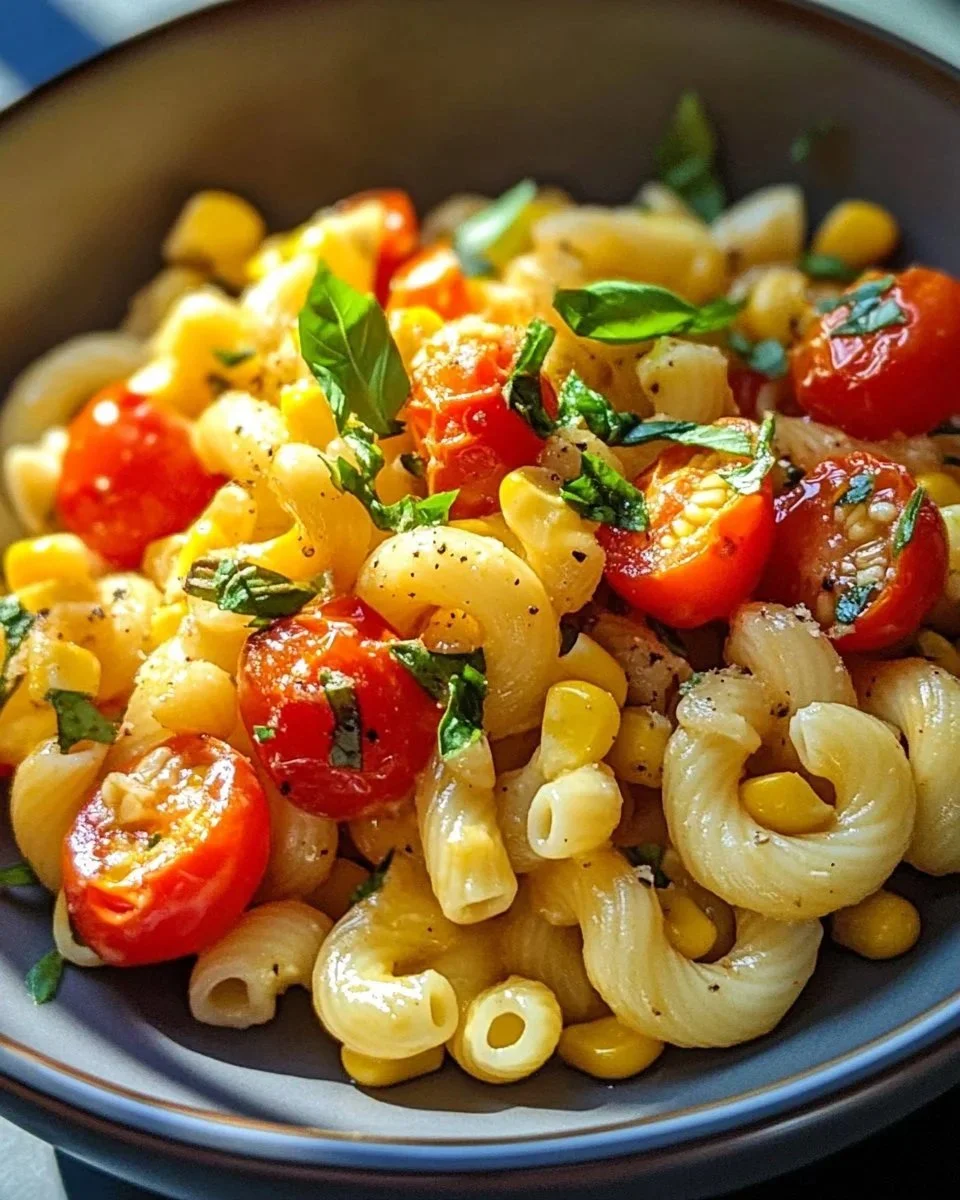 Delicious Southwestern street corn pasta salad with vibrant ingredients
