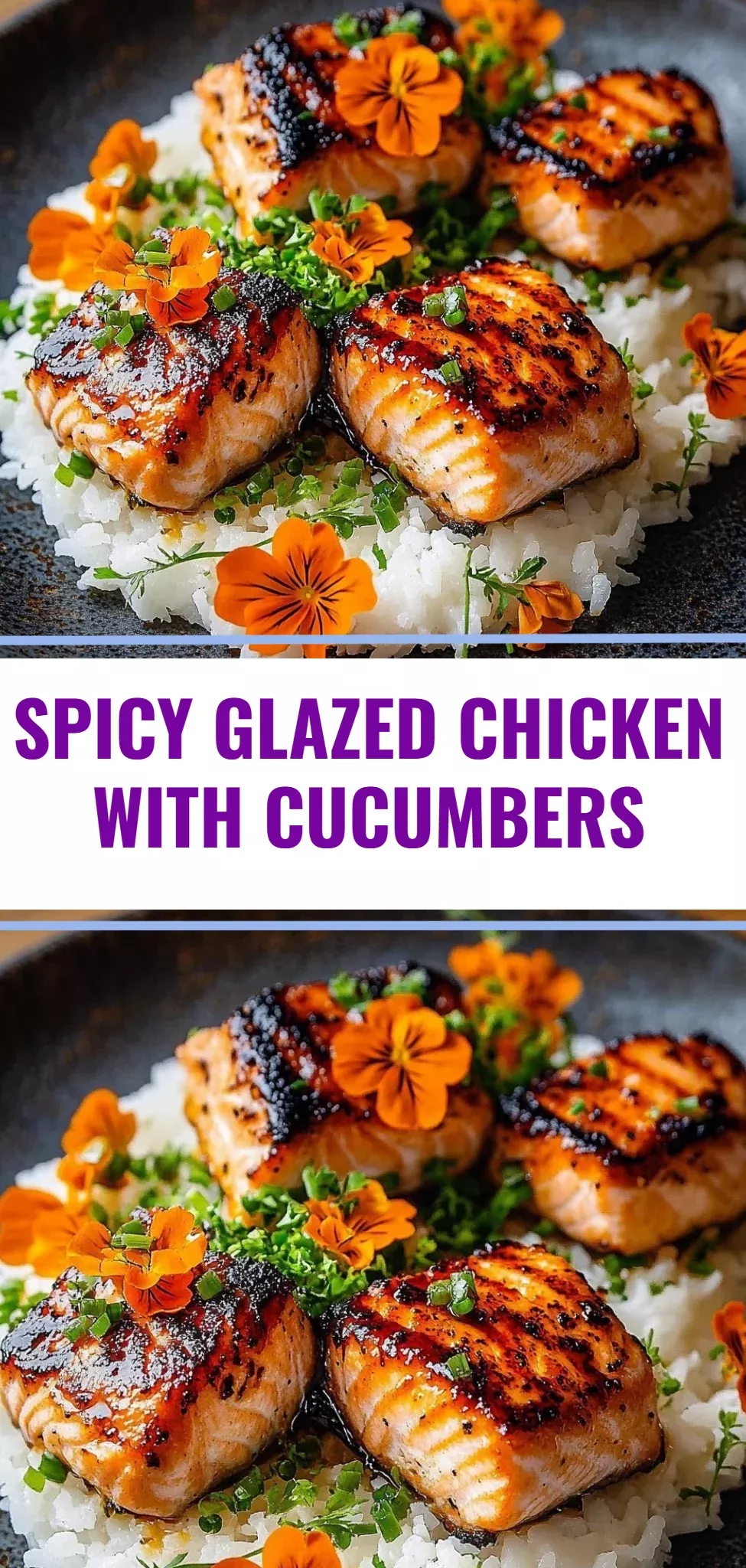 Spicy Glazed Chicken with Cucumbers