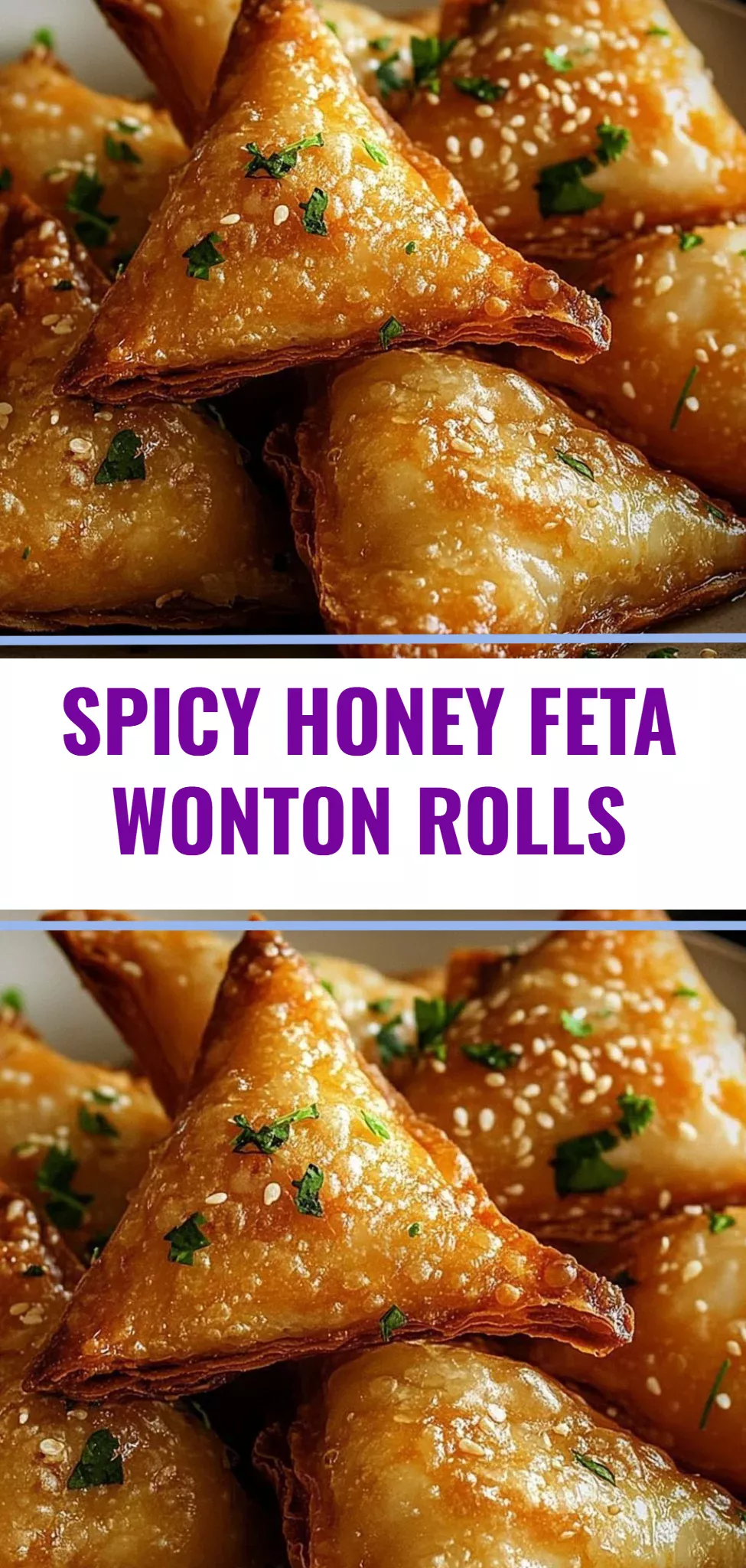 Spicy Honey Feta Wonton Rolls