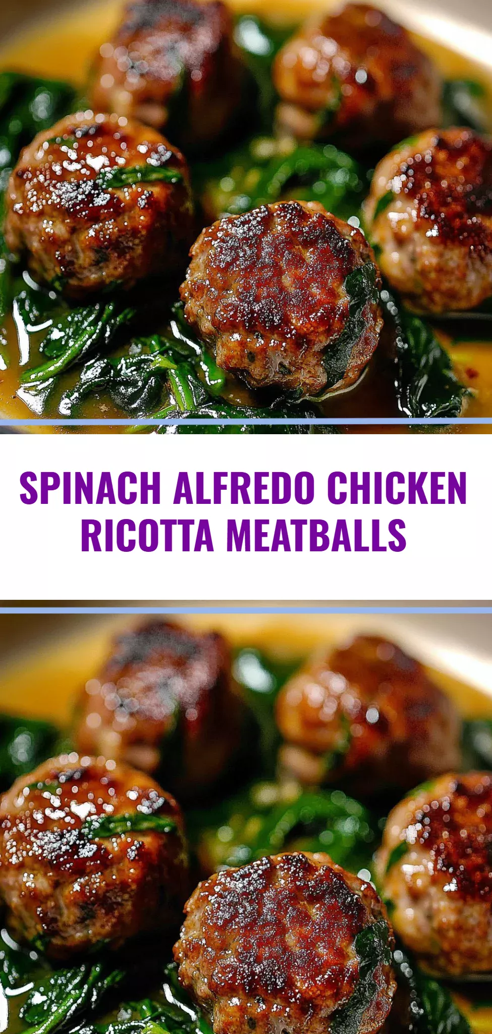Spinach Alfredo Chicken Ricotta Meatballs
