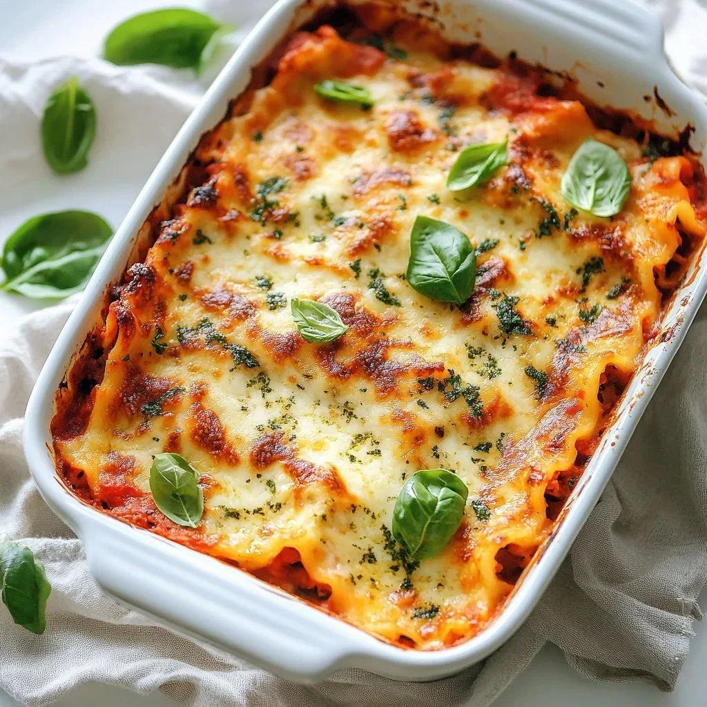 A plate of savory spinach lasagna layered with cheese and herbs.
