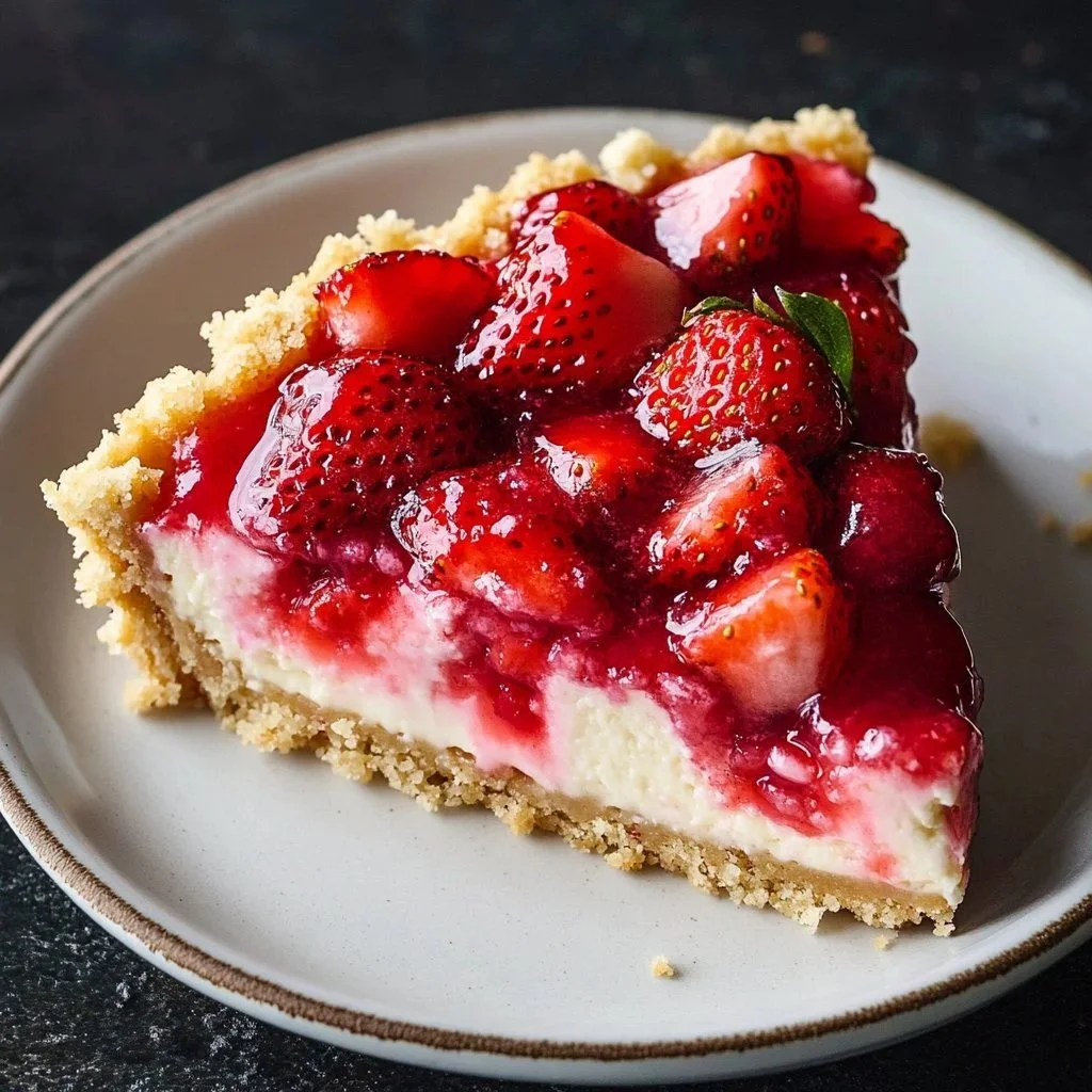 Delicious Strawberry Cream Cheese Dump Cake served on a plate