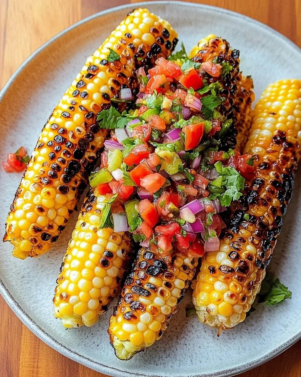 Delicious sweetcorn ribs grilled and ready to serve.