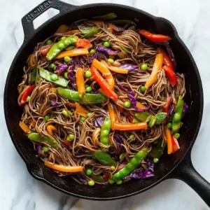 Colorful Veggie Teriyaki Noodles Stir-Fry with fresh vegetables and teriyaki sauce
