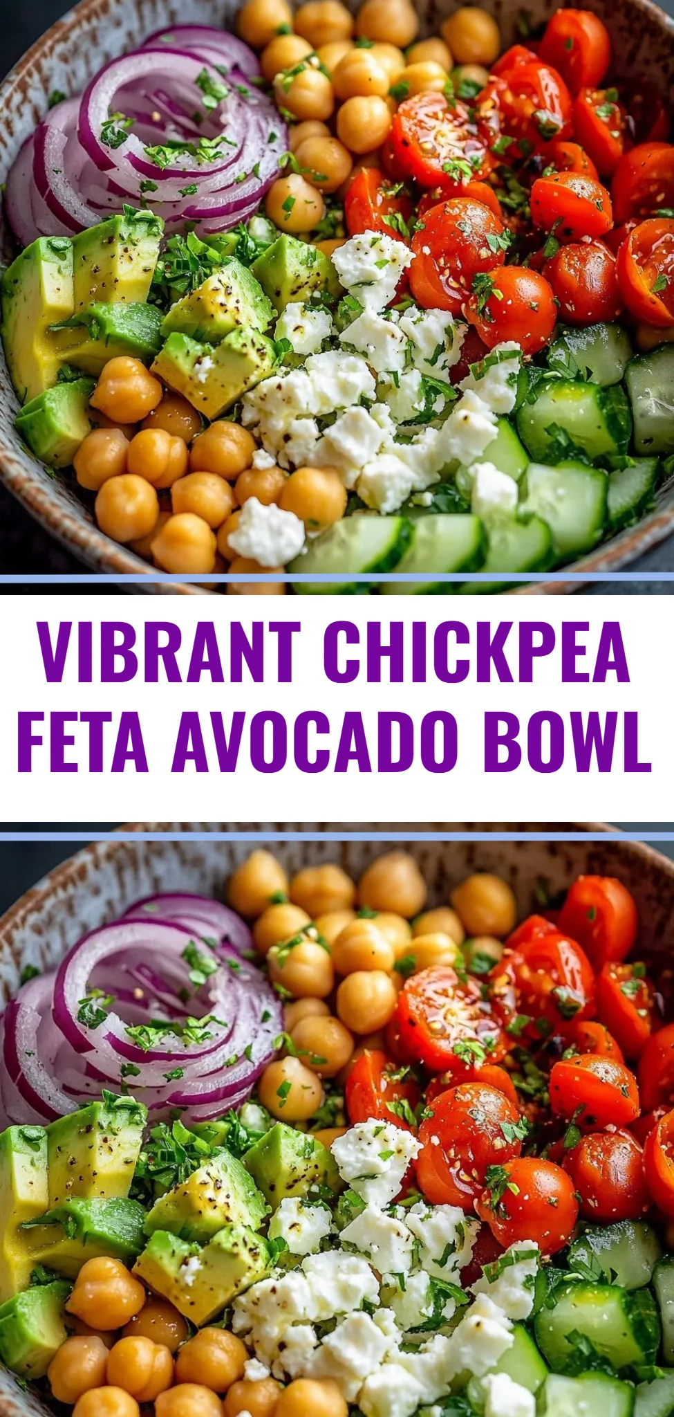 Vibrant Chickpea Feta Avocado Bowl