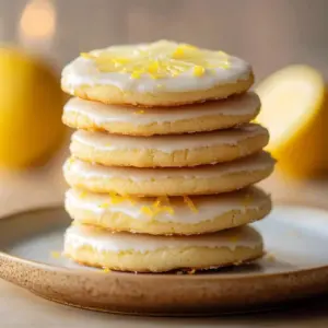 Zesty lemon shortbread cookies baked to golden perfection
